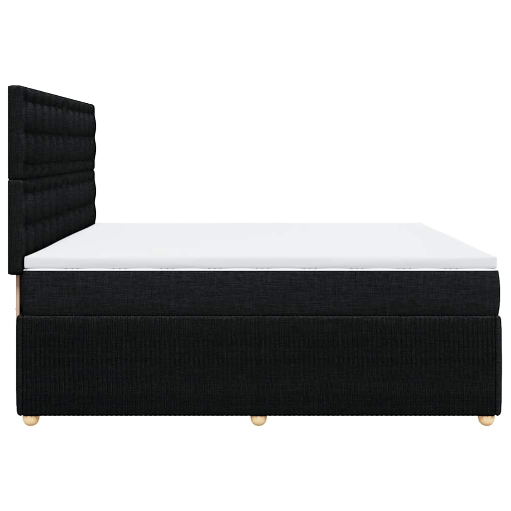 Sommier à lattes de lit avec matelas Noir 200x200 cm Tissu - XIOS