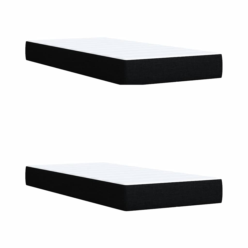 Sommier à lattes de lit avec matelas Noir 200x200 cm Tissu - XIOS