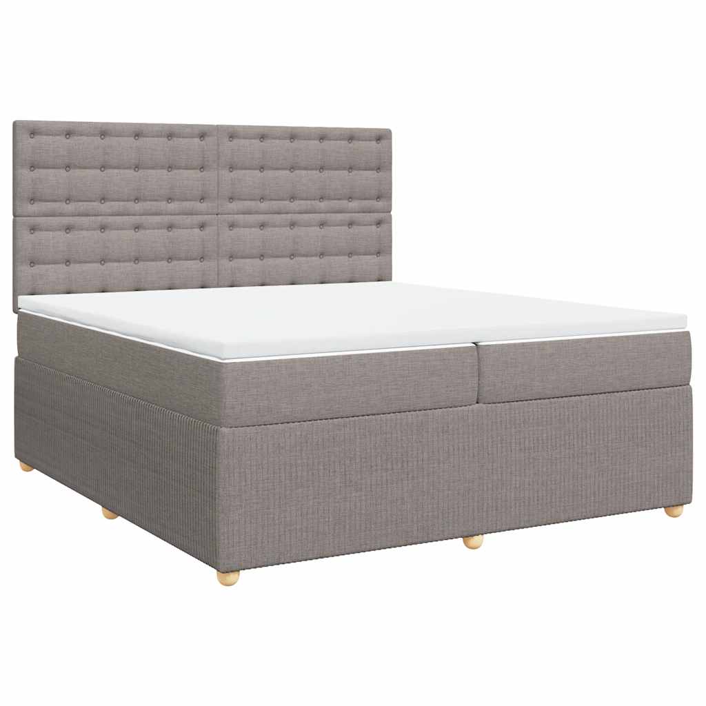 Sommier à lattes de lit avec matelas Taupe 200x200 cm Tissu - XIOS