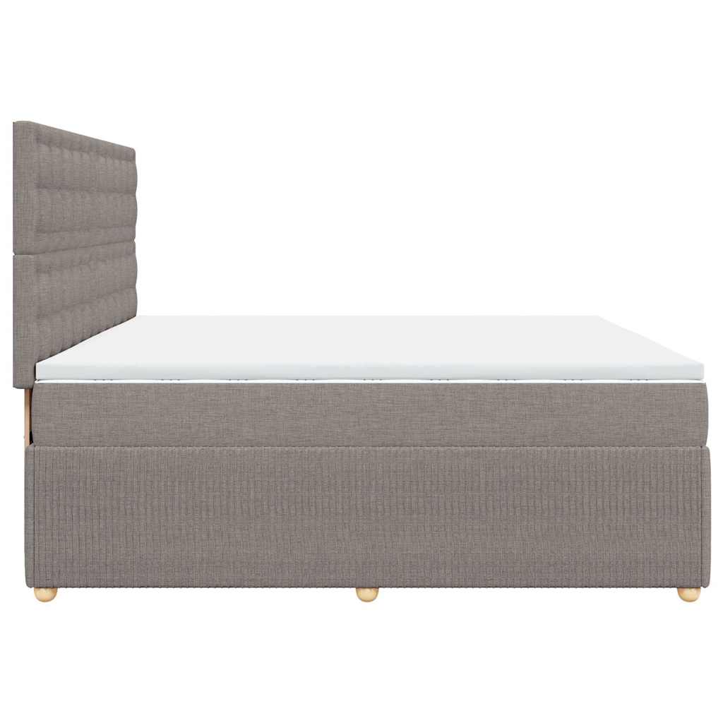 Sommier à lattes de lit avec matelas Taupe 200x200 cm Tissu - XIOS