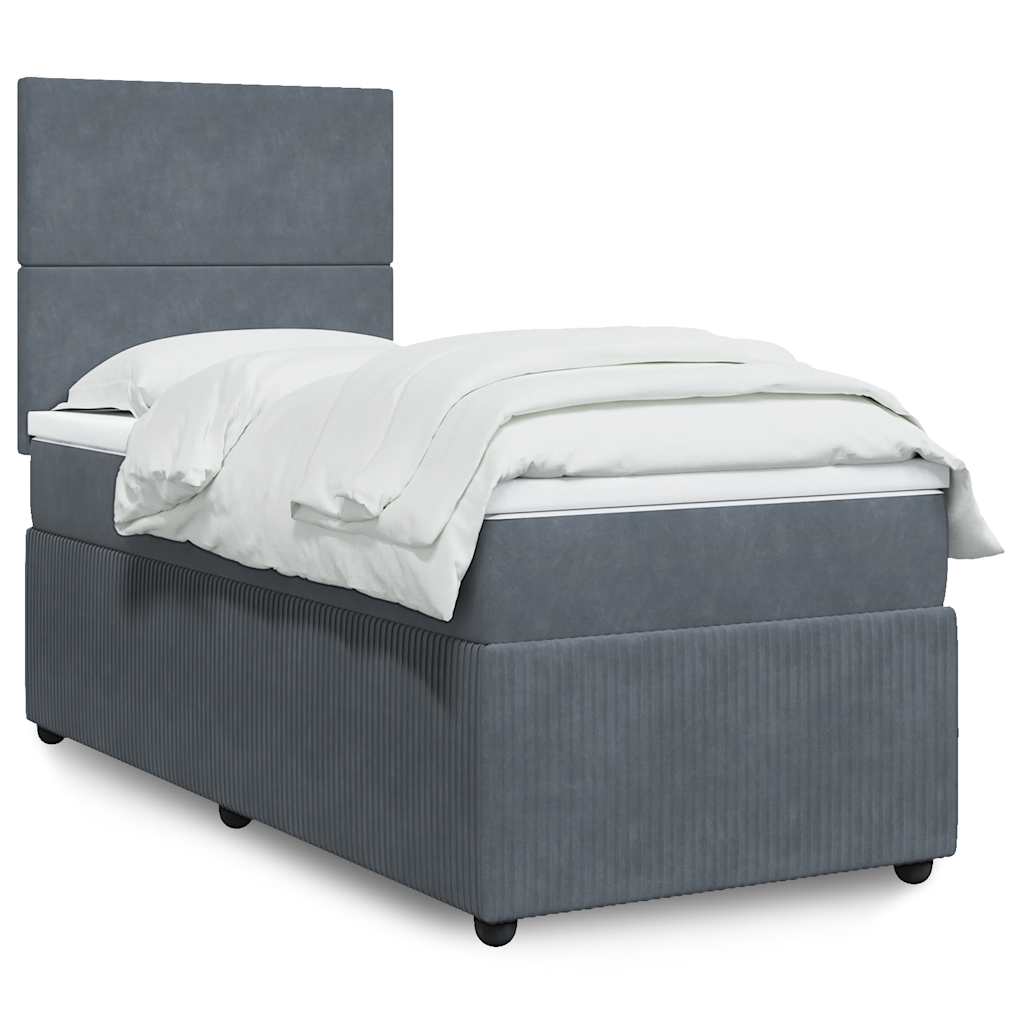 Sommier à lattes de lit et matelas Gris foncé 80x200 cm Velours - XIOS
