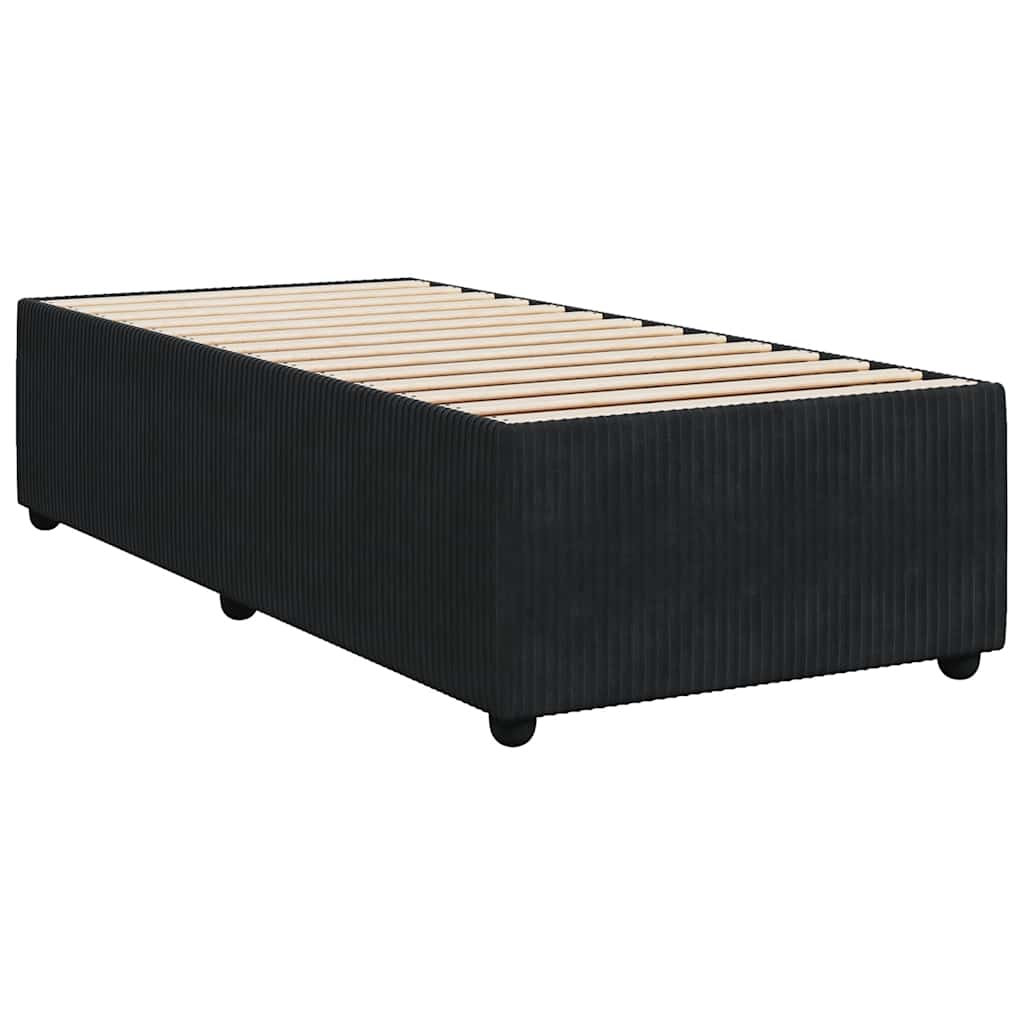 Sommier à lattes de lit et matelas Noir 80x200 cm Velours - XIOS