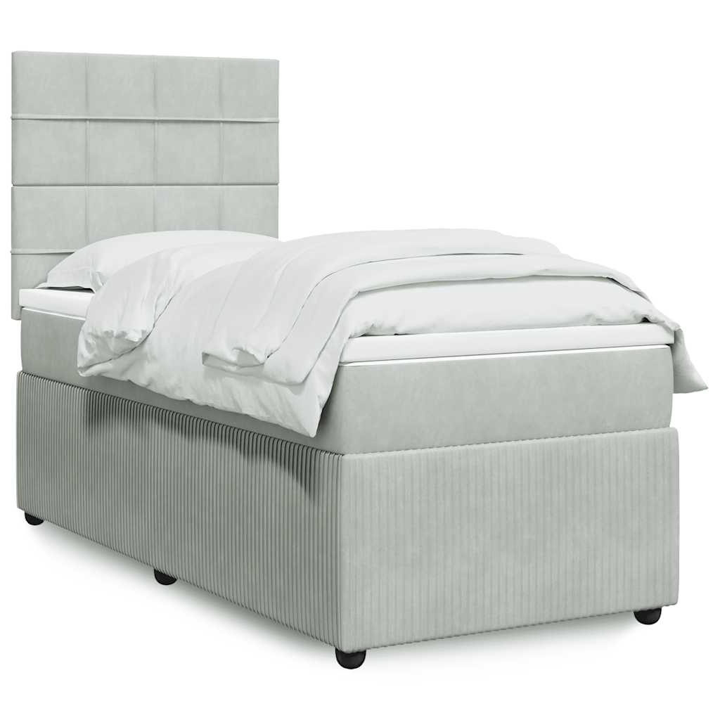 Sommier à lattes de lit et matelas Gris clair 80x200 cm Velours - XIOS
