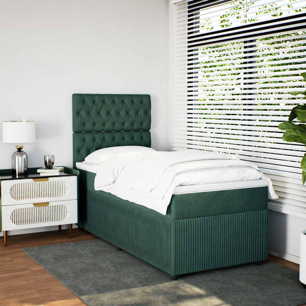 Sommier à lattes de lit et matelas Vert foncé 80x200 cm Velours - XIOS