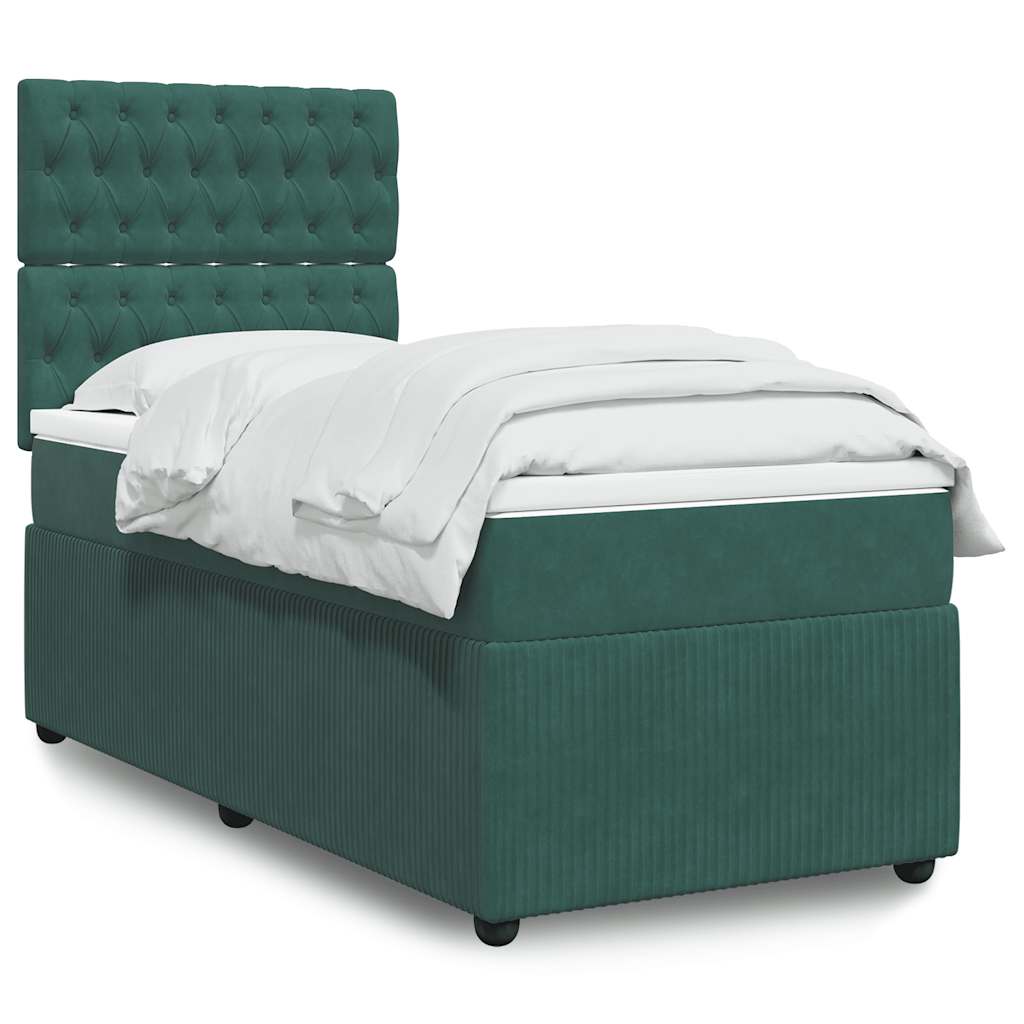 Sommier à lattes de lit et matelas Vert foncé 80x200 cm Velours - XIOS