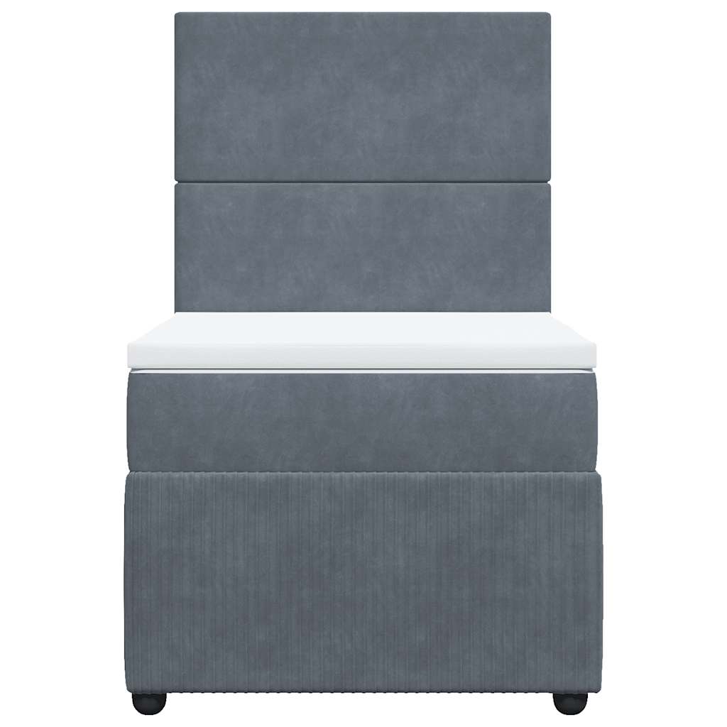 Sommier à lattes de lit et matelas Gris foncé 90x190 cm Velours - XIOS