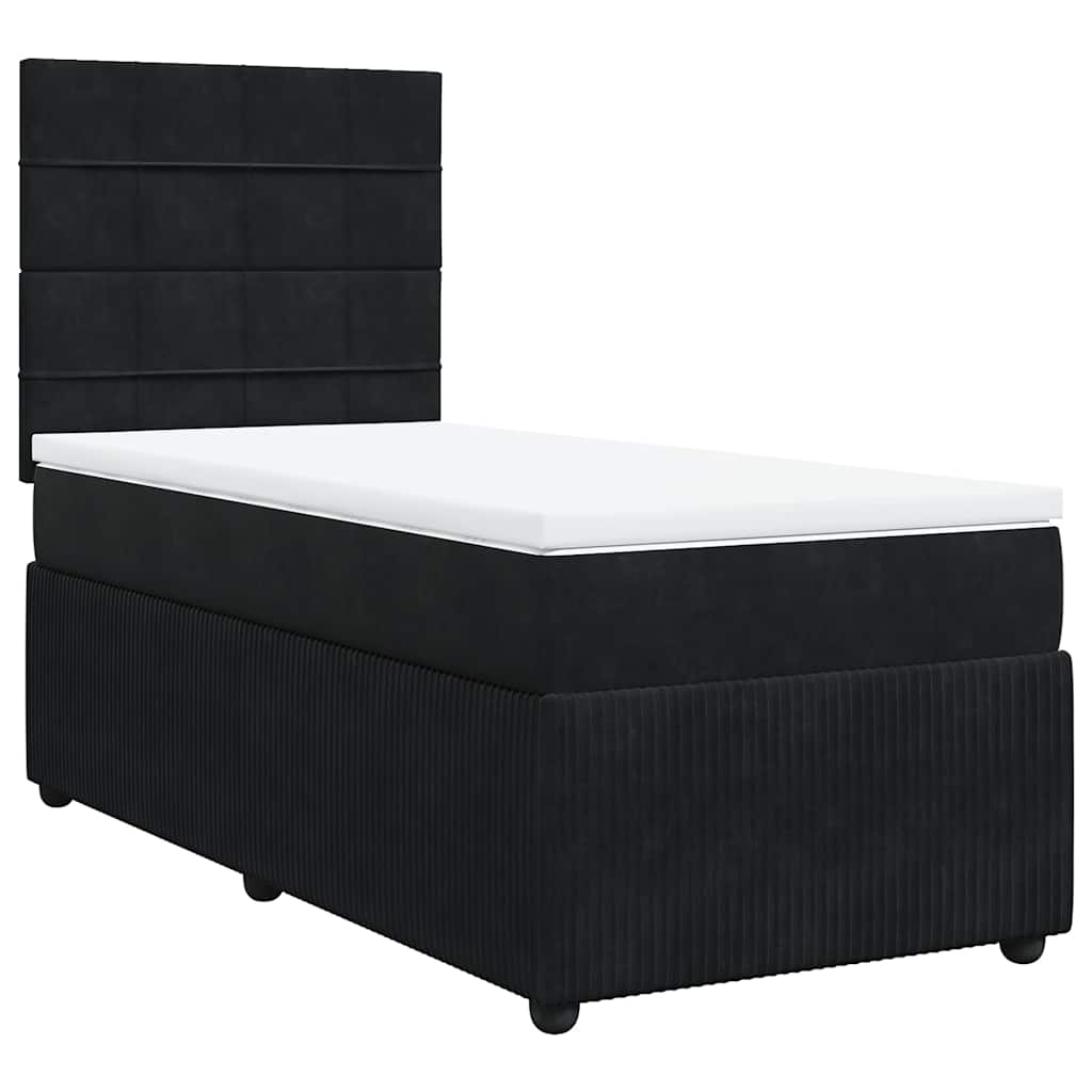 Sommier à lattes de lit avec matelas Noir 90x190 cm Velours - XIOS