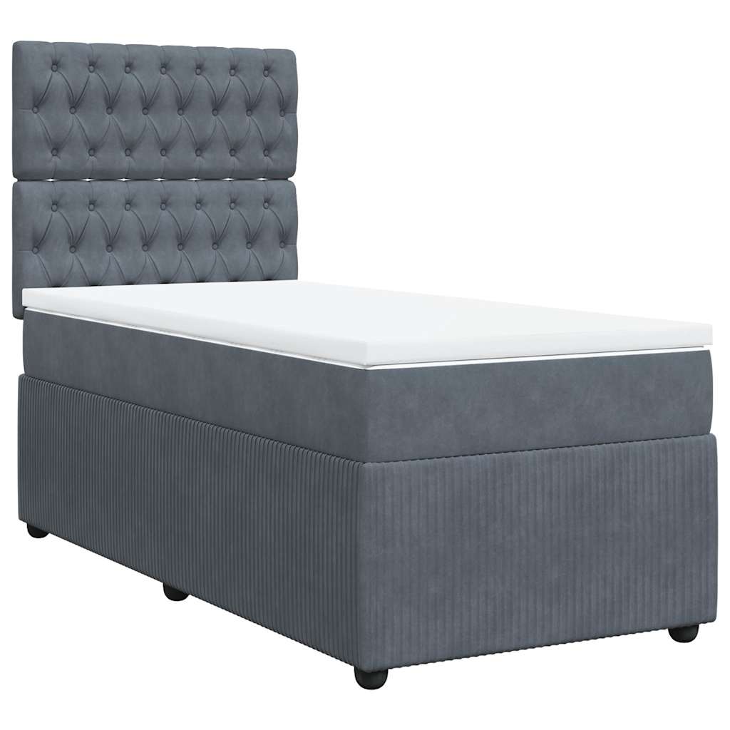Sommier à lattes de lit et matelas Gris foncé 90x190 cm Velours - XIOS