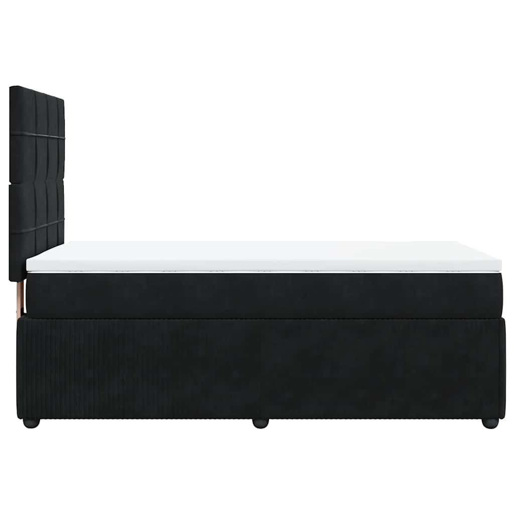 Sommier à lattes de lit avec matelas Noir 90x200 cm Velours - XIOS