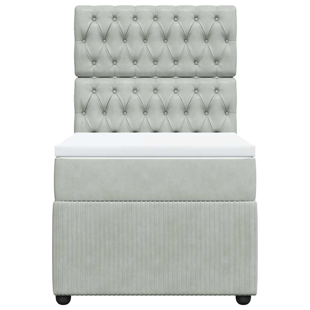 Sommier à lattes de lit et matelas Gris clair 90x200 cm Velours - XIOS