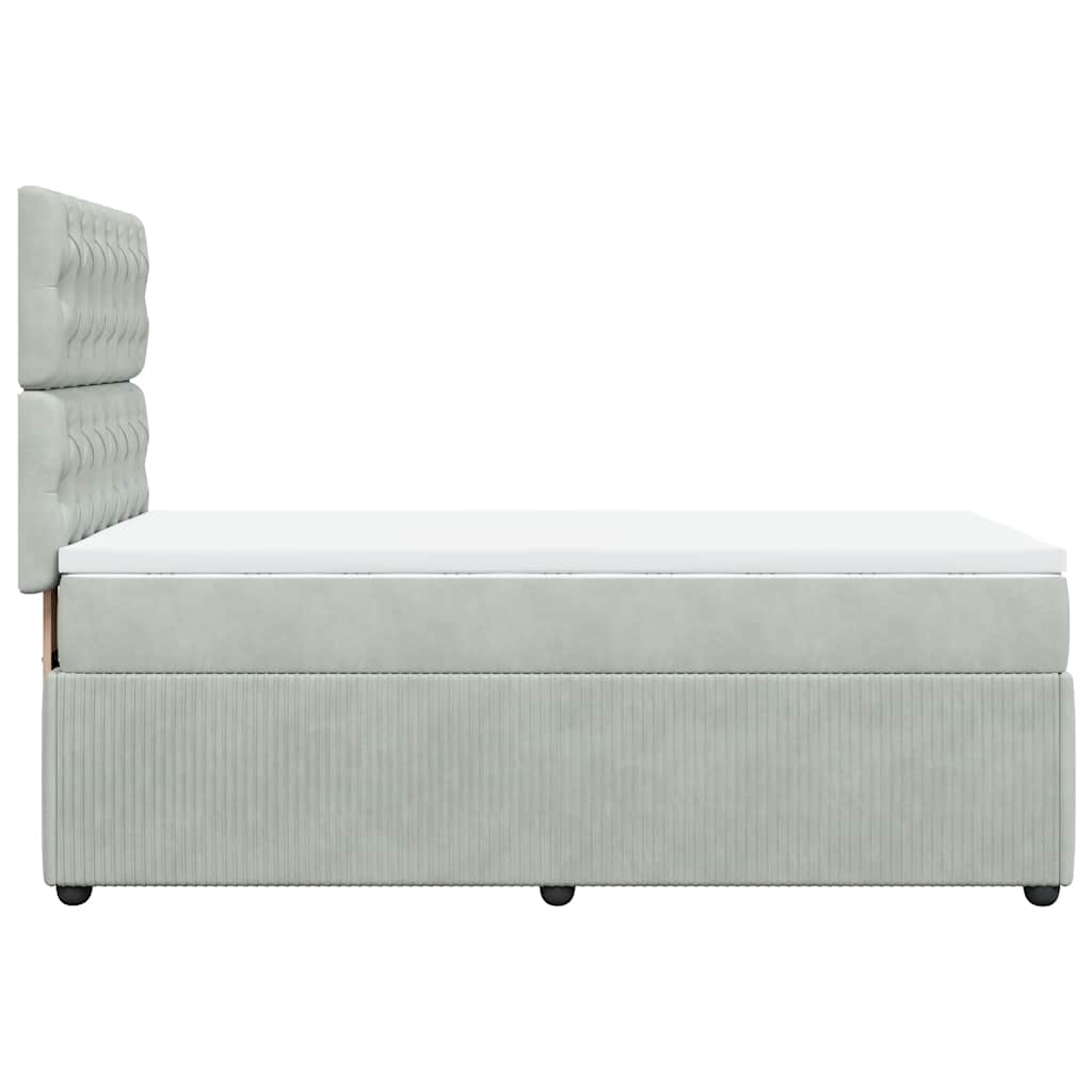 Sommier à lattes de lit et matelas Gris clair 90x200 cm Velours - XIOS