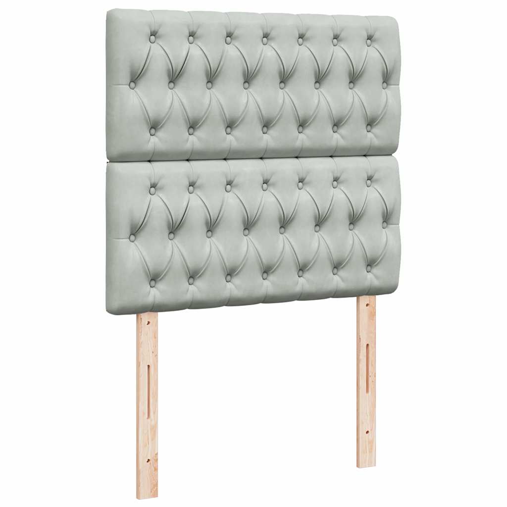 Sommier à lattes de lit et matelas Gris clair 90x200 cm Velours - XIOS