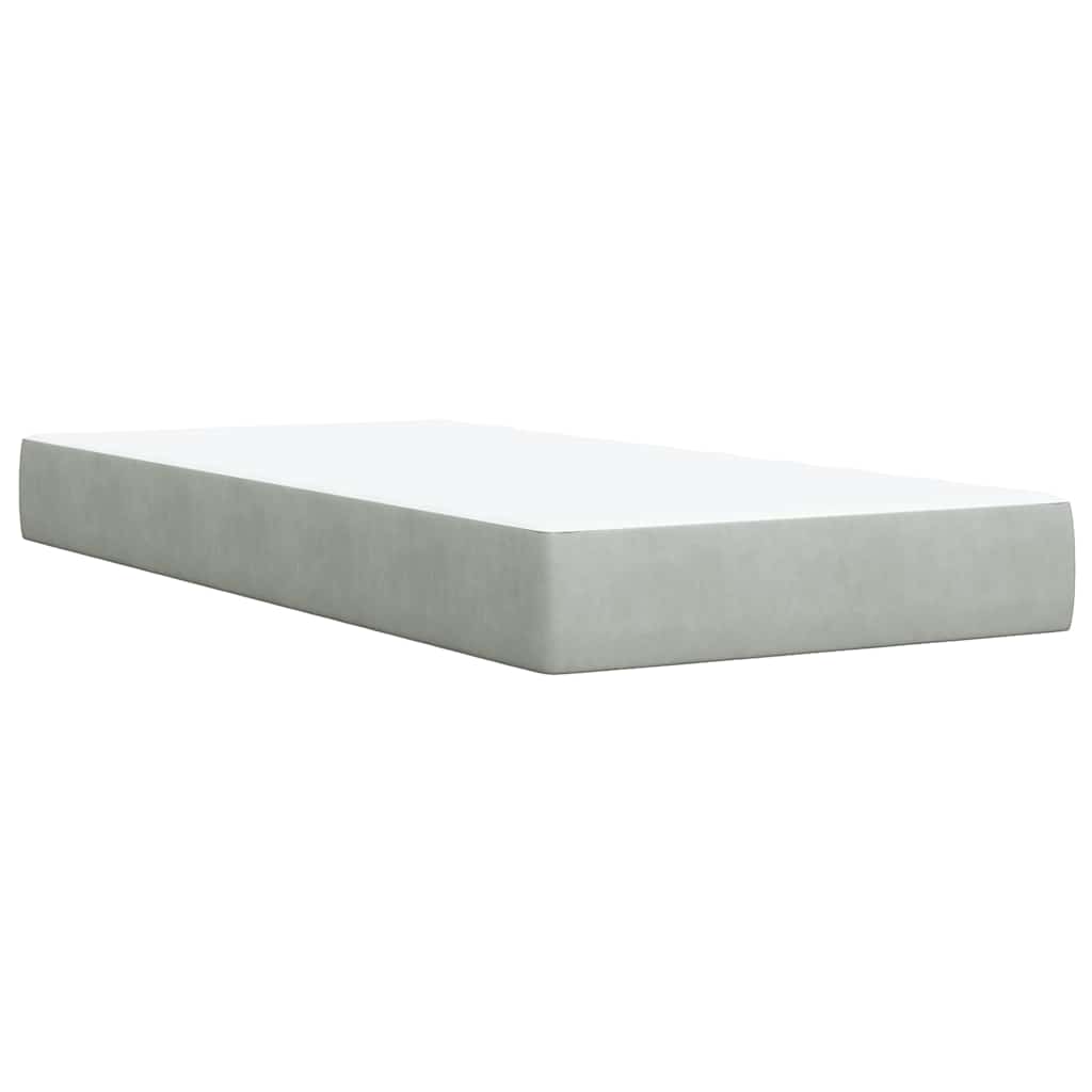 Sommier à lattes de lit et matelas Gris clair 90x200 cm Velours - XIOS