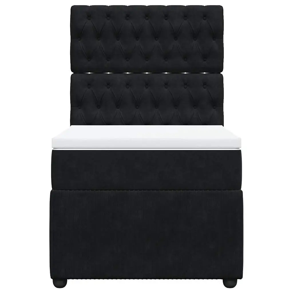 Sommier à lattes de lit avec matelas Noir 90x200 cm Velours - XIOS