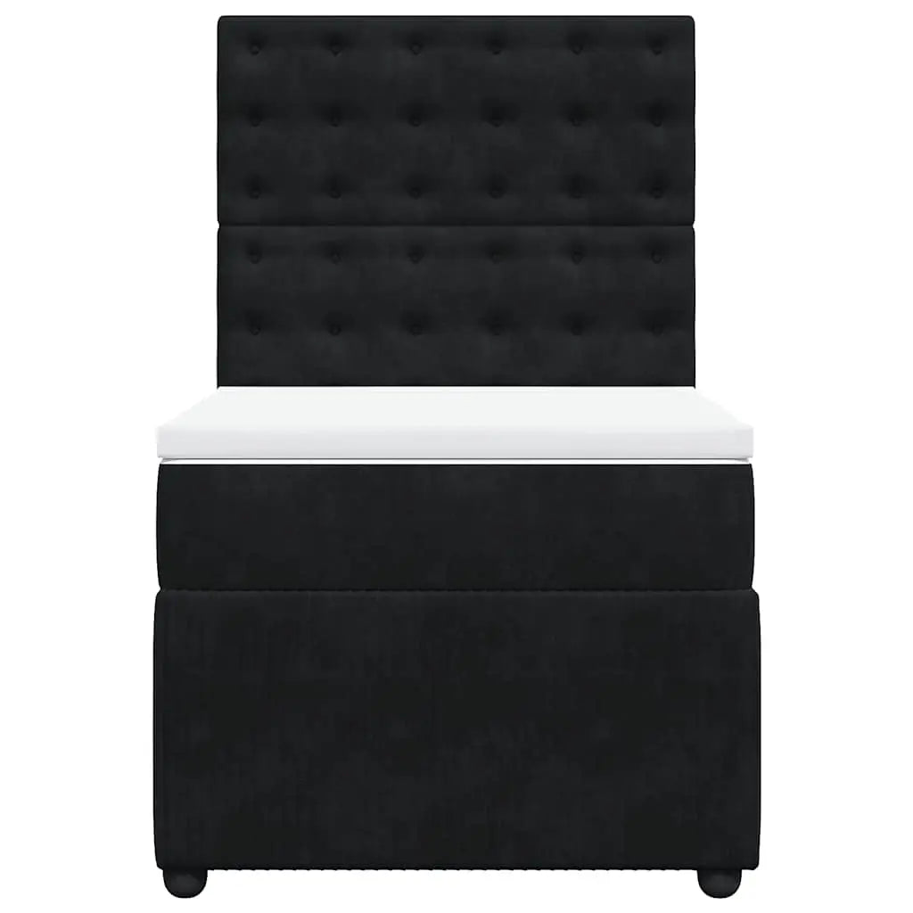 Sommier à lattes de lit avec matelas Noir 90x200 cm Velours - XIOS
