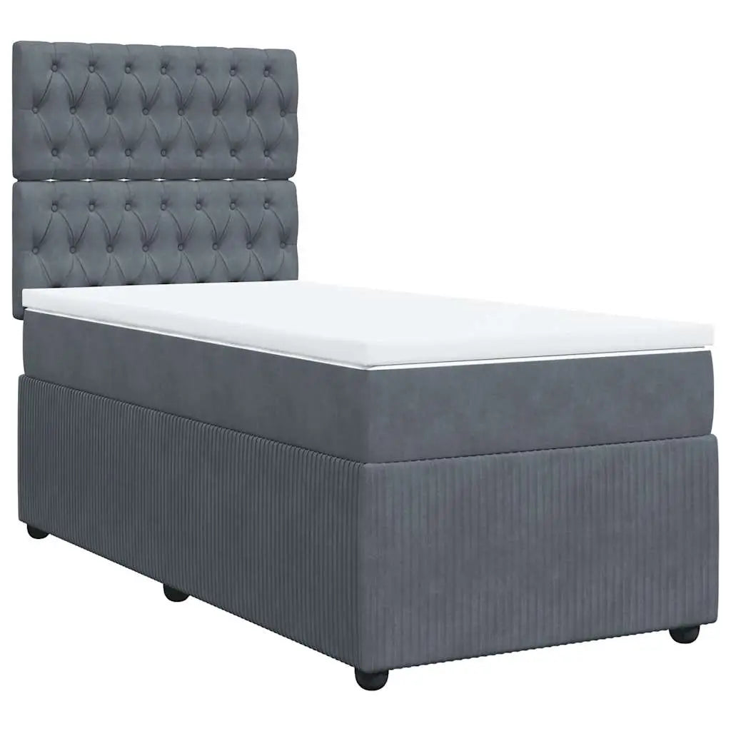 Sommier à lattes de lit avec matelas Gris foncé 100x200 cm - XIOS