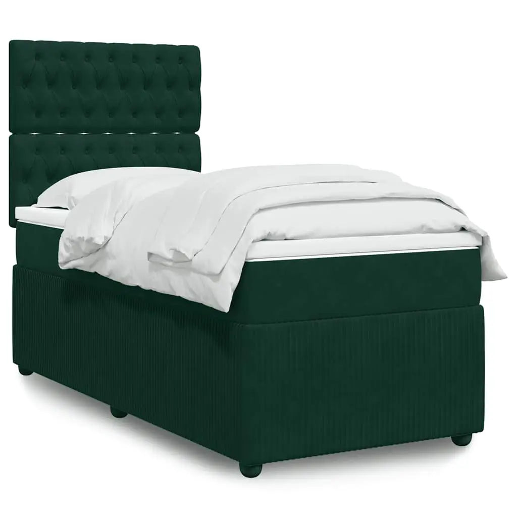 Sommier à lattes de lit avec matelas Vert foncé 100x200 cm - XIOS