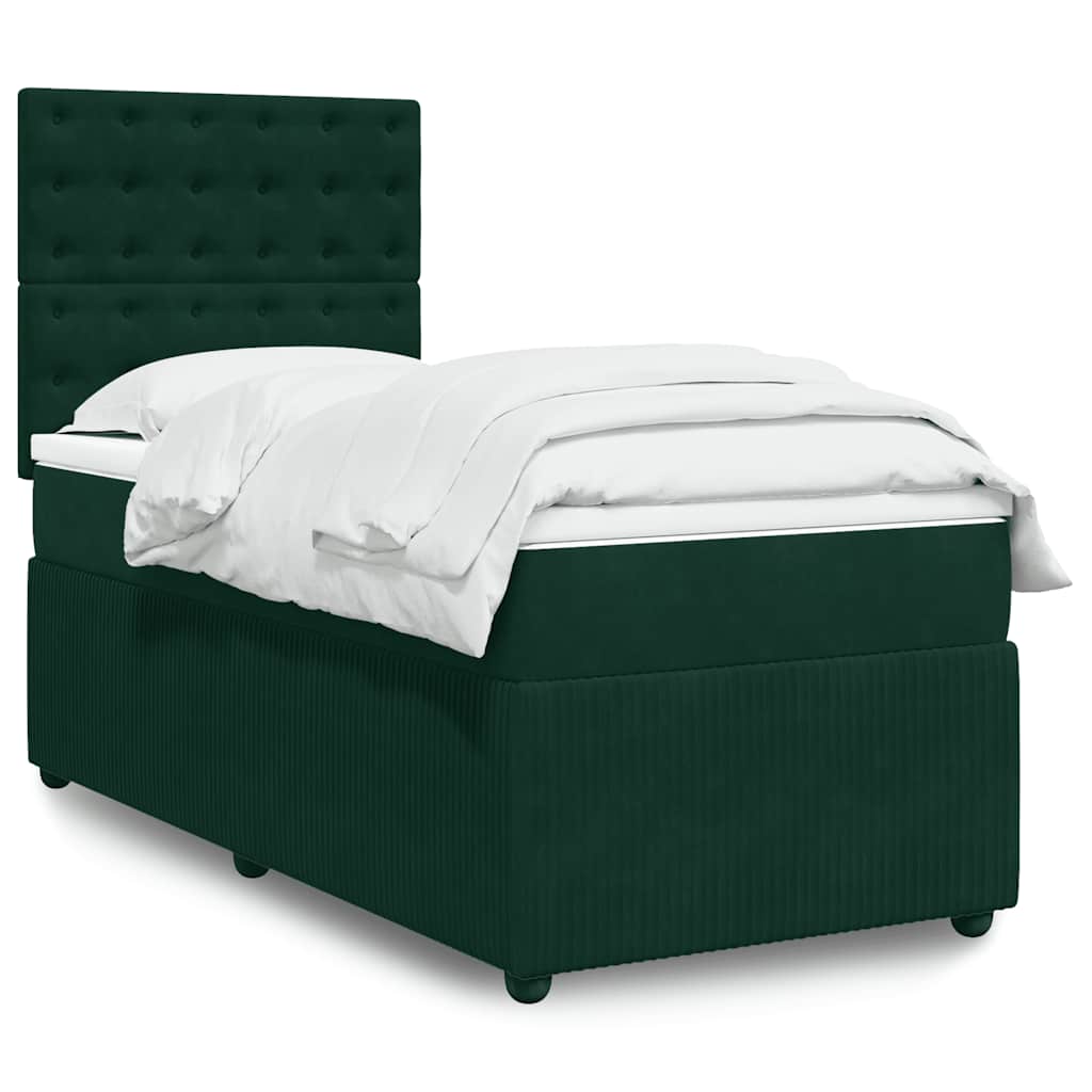 Sommier à lattes de lit avec matelas Vert foncé 100x200 cm - XIOS