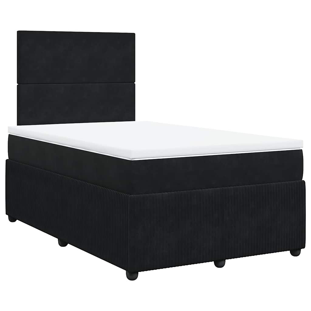 Sommier à lattes de lit avec matelas noir 120x190 cm velours - XIOS