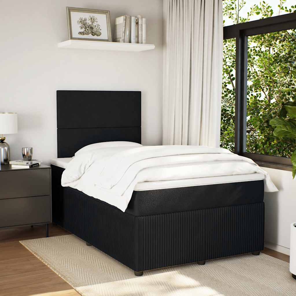 Sommier à lattes de lit avec matelas noir 120x190 cm velours - XIOS
