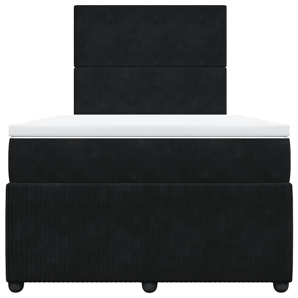 Sommier à lattes de lit avec matelas noir 120x190 cm velours - XIOS