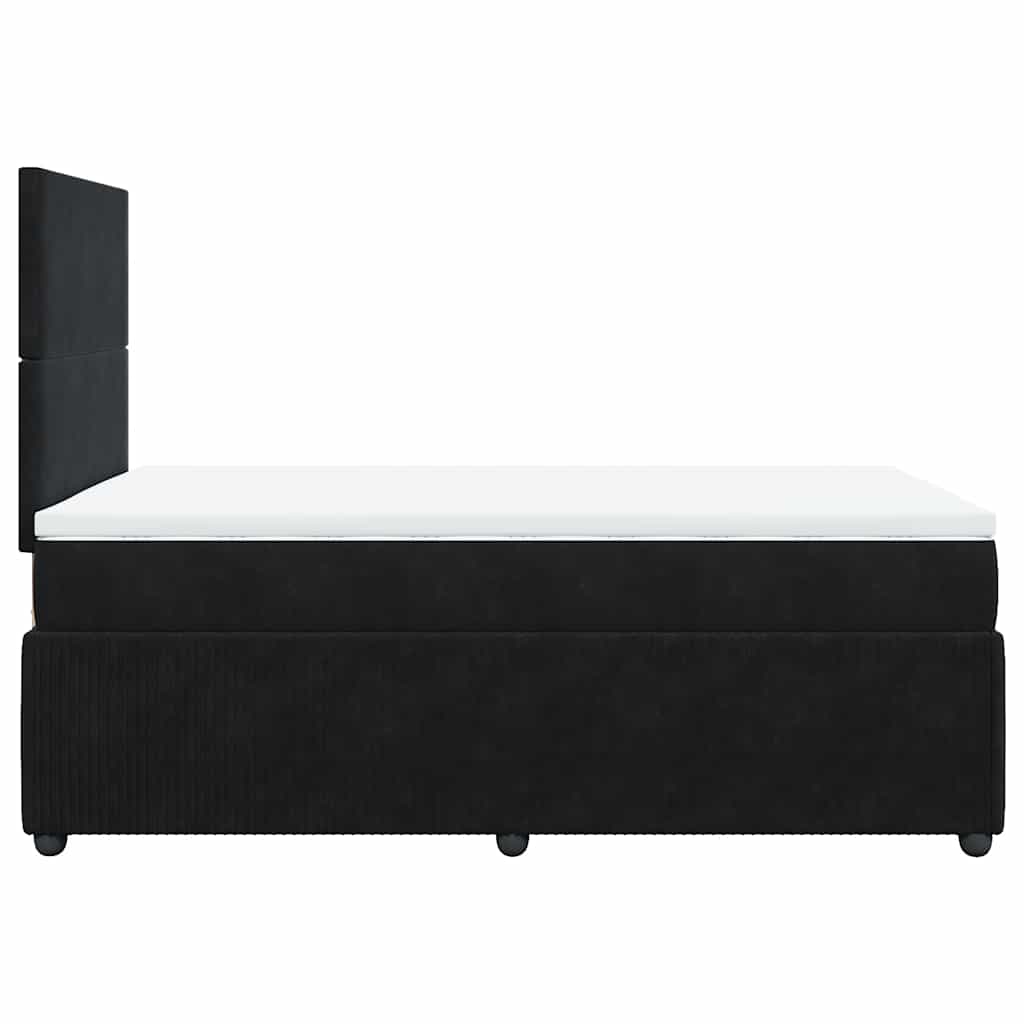 Sommier à lattes de lit avec matelas noir 120x190 cm velours - XIOS