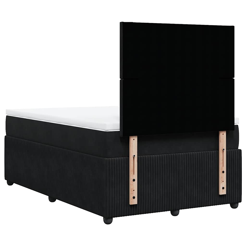 Sommier à lattes de lit avec matelas noir 120x190 cm velours - XIOS