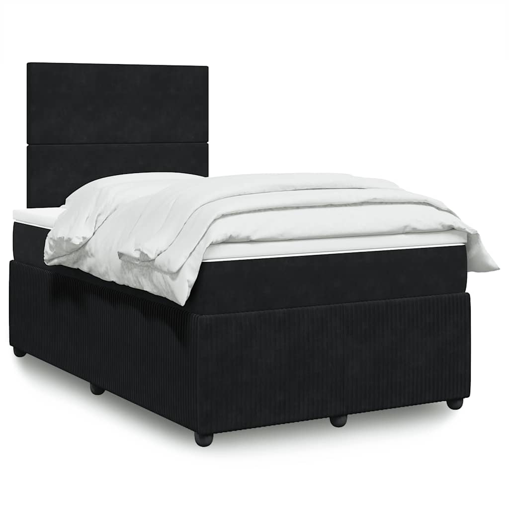 Sommier à lattes de lit avec matelas noir 120x190 cm velours - XIOS