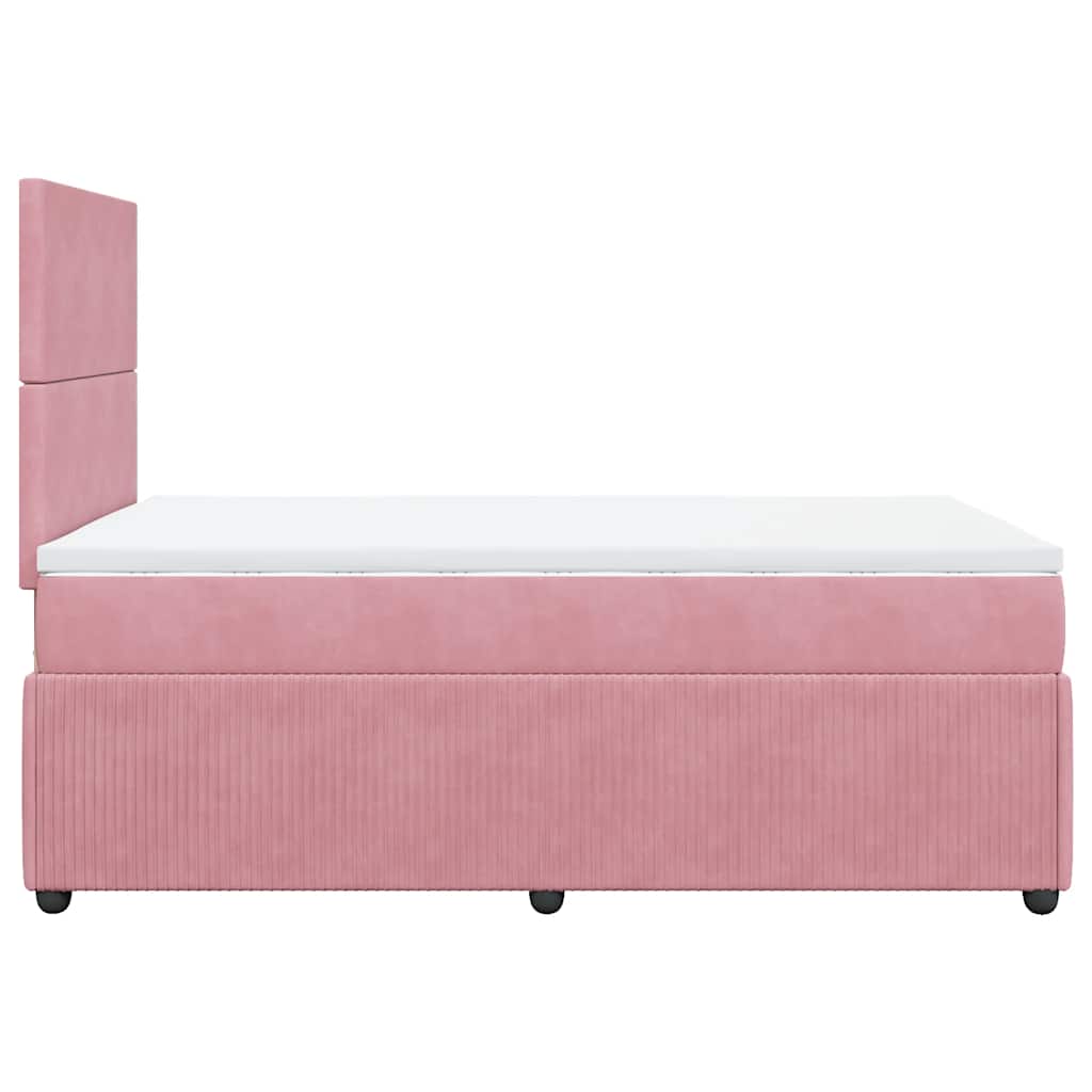 Sommier à lattes de lit avec matelas rose 120x190 cm velours - XIOS