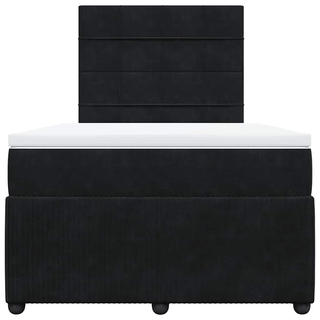 Sommier à lattes de lit avec matelas noir 120x190 cm velours - XIOS
