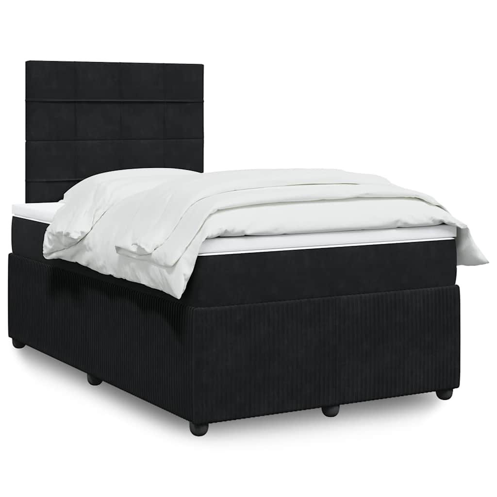 Sommier à lattes de lit avec matelas noir 120x190 cm velours - XIOS