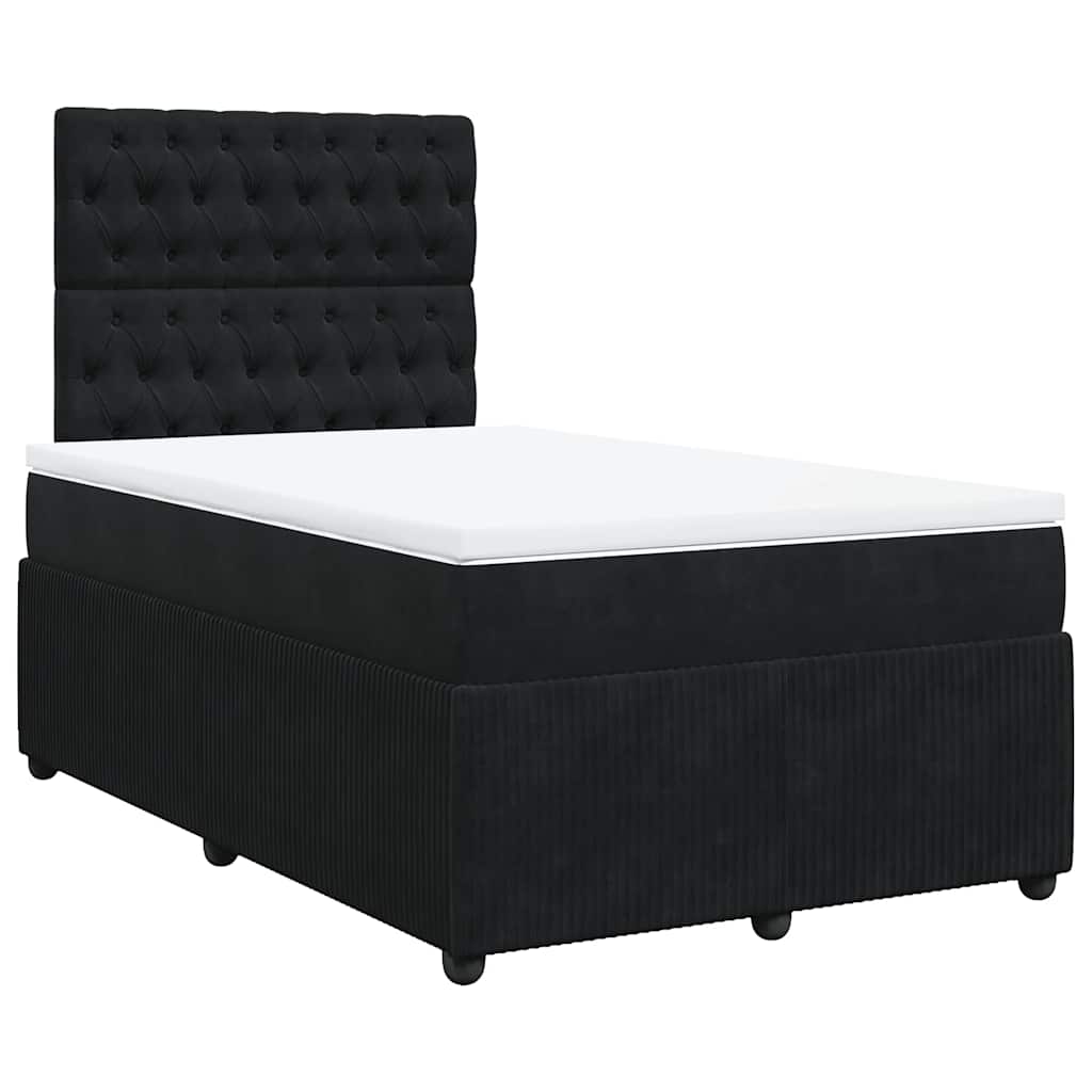 Sommier à lattes de lit avec matelas noir 120x190 cm velours - XIOS