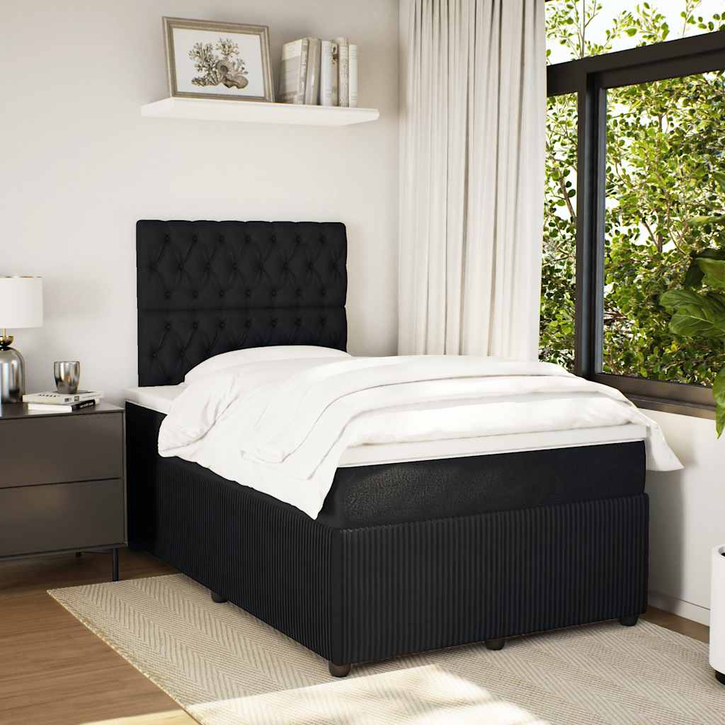 Sommier à lattes de lit avec matelas noir 120x190 cm velours - XIOS