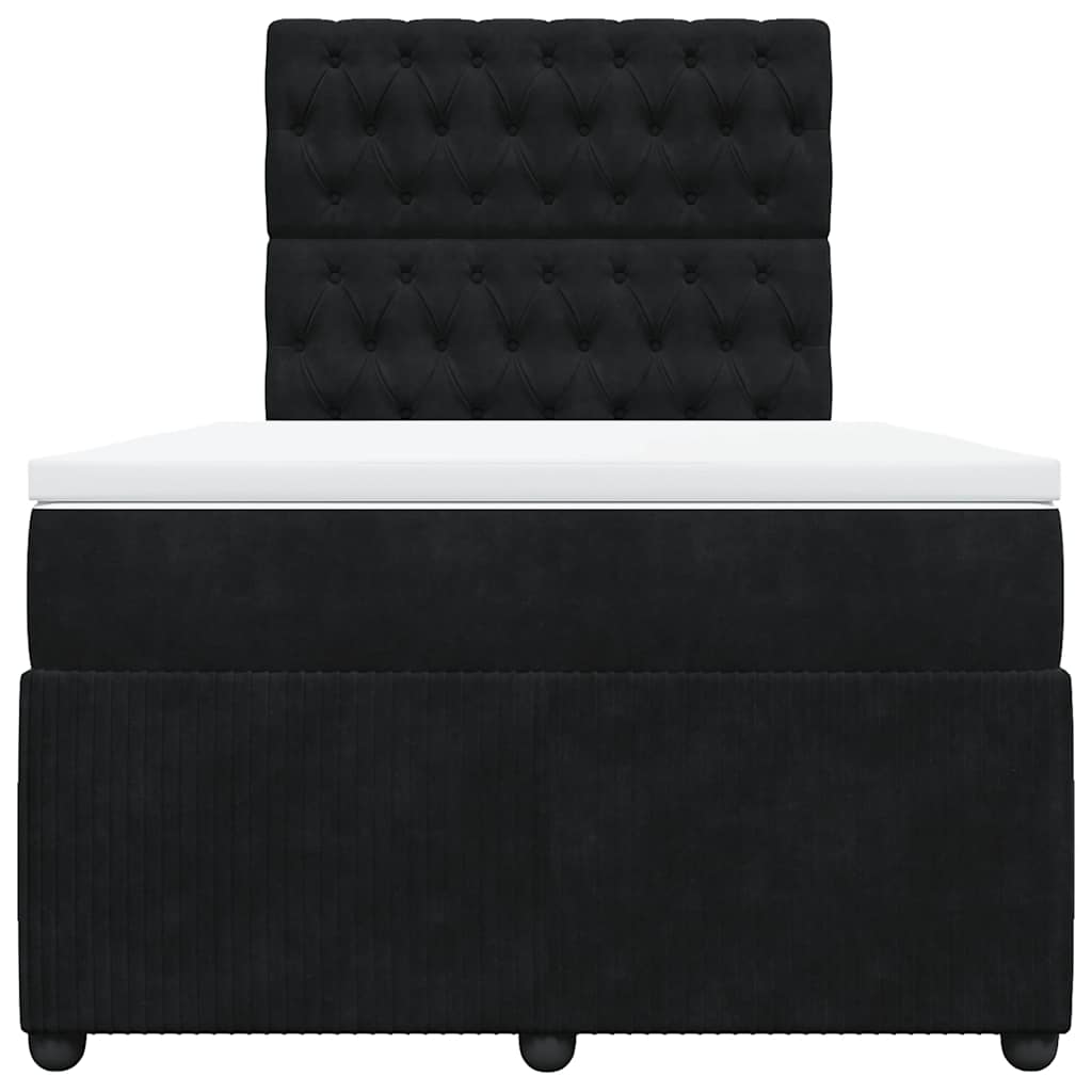 Sommier à lattes de lit avec matelas noir 120x190 cm velours - XIOS