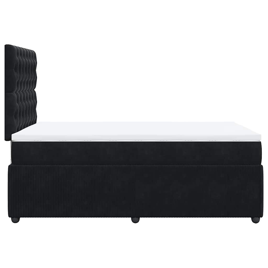 Sommier à lattes de lit avec matelas noir 120x190 cm velours - XIOS