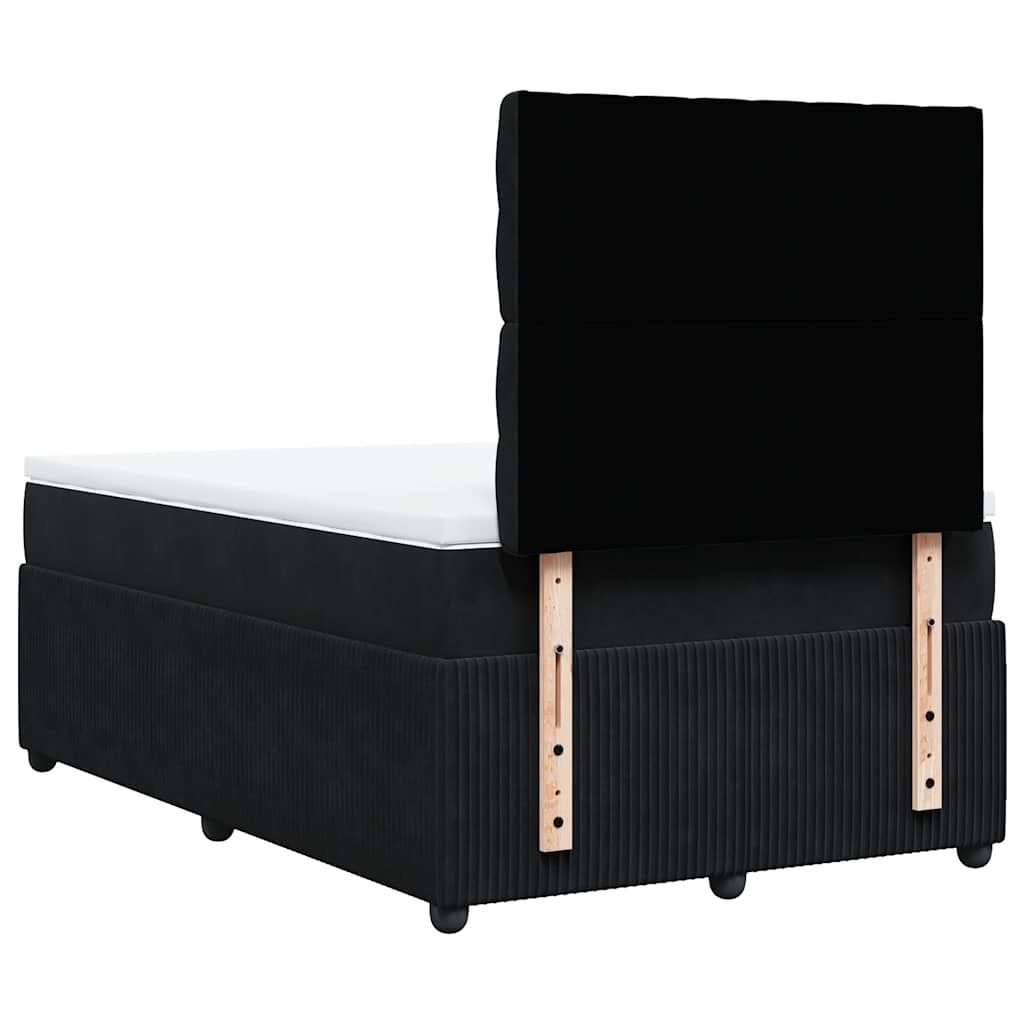 Sommier à lattes de lit avec matelas noir 120x190 cm velours - XIOS
