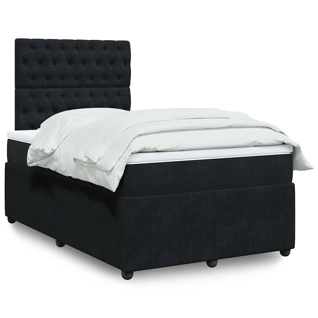 Sommier à lattes de lit avec matelas noir 120x190 cm velours - XIOS