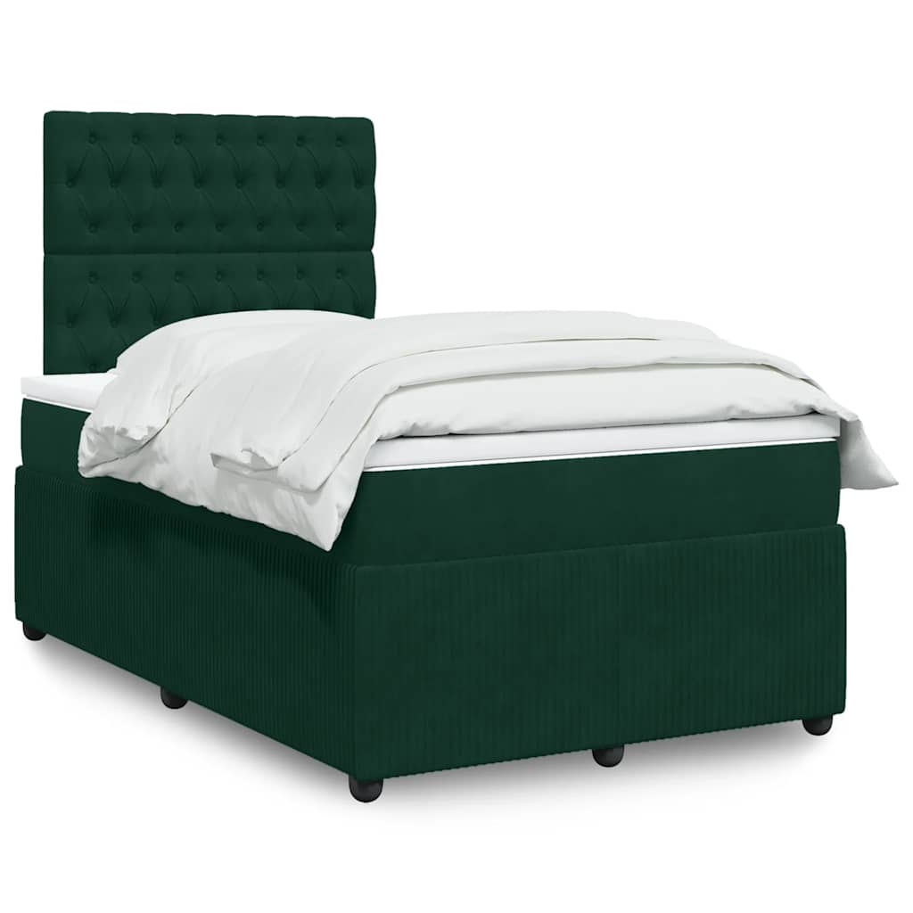 Sommier à lattes de lit avec matelas vert foncé 120x190 cm - XIOS