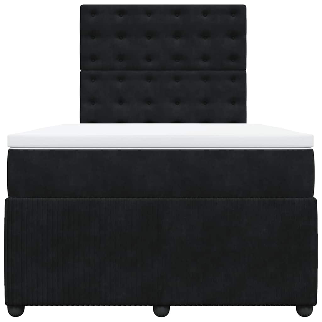 Sommier à lattes de lit avec matelas noir 120x190 cm velours - XIOS