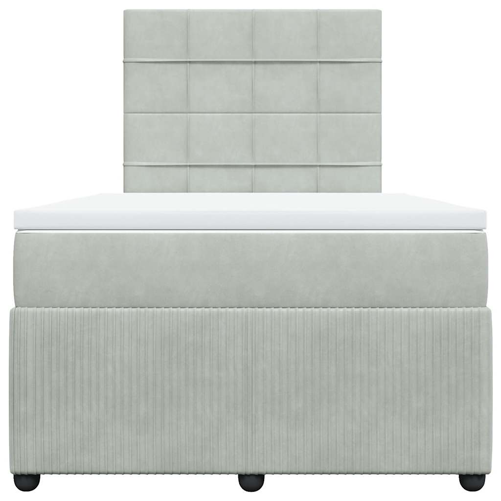 Sommier à lattes de lit et matelas Gris clair 120x200cm Velours - XIOS