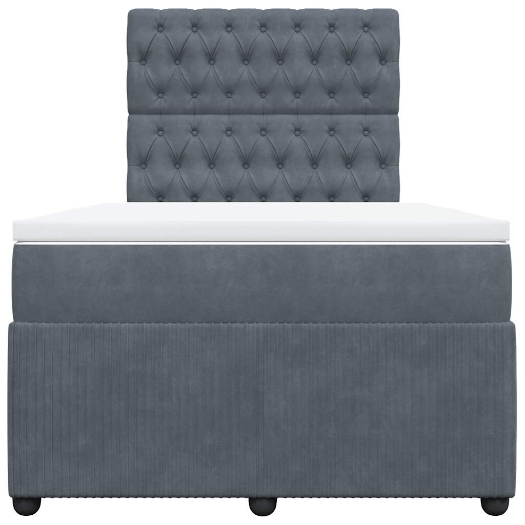 Sommier à lattes de lit et matelas Gris foncé 120x200cm Velours - XIOS