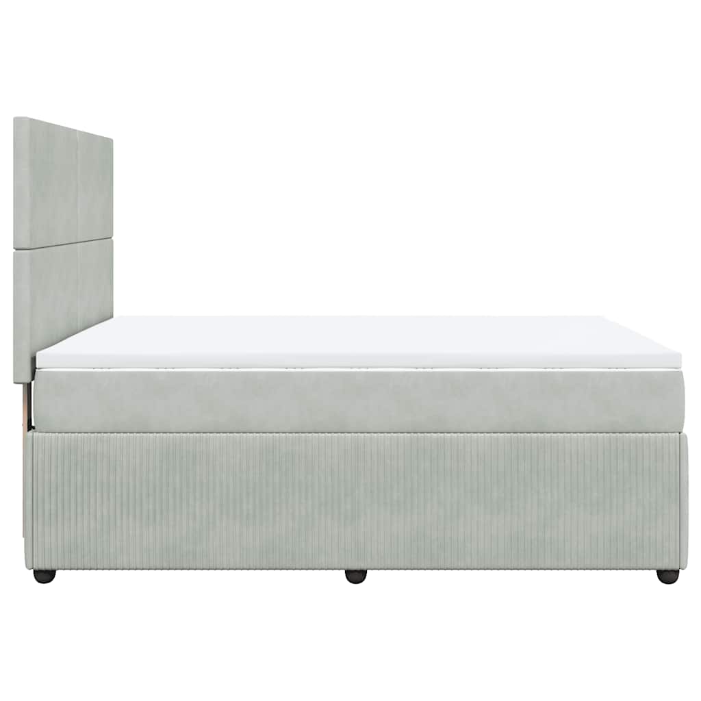 Sommier à lattes de lit et matelas Gris clair 140x190cm Velours - XIOS