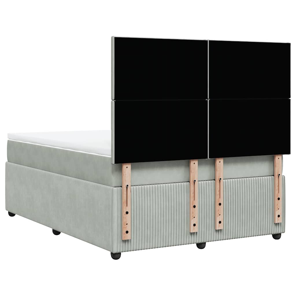 Sommier à lattes de lit et matelas Gris clair 140x190cm Velours - XIOS