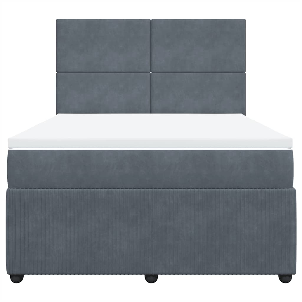 Sommier à lattes de lit et matelas Gris foncé 140x190cm Velours - XIOS