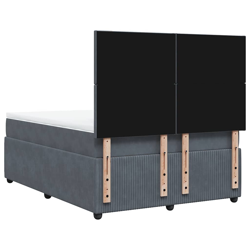 Sommier à lattes de lit et matelas Gris foncé 140x190cm Velours - XIOS