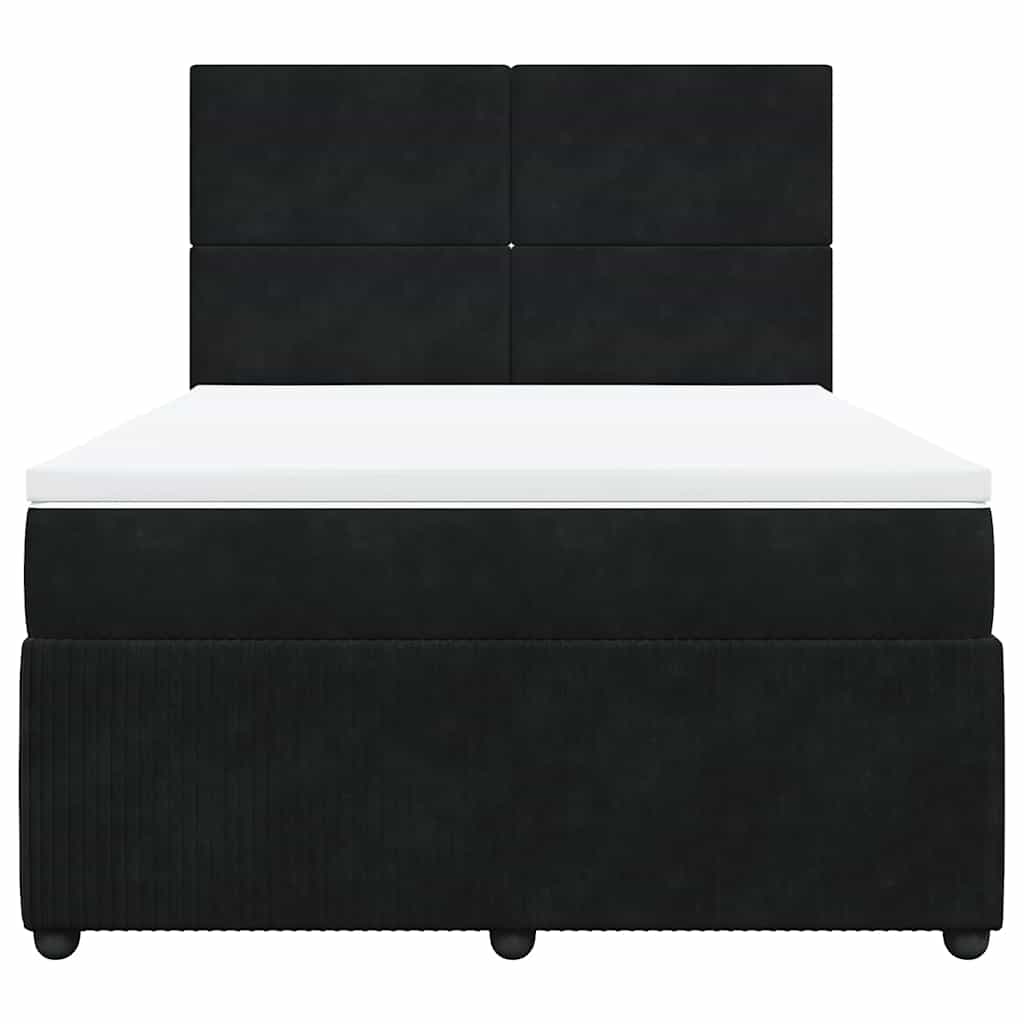 Sommier à lattes de lit avec matelas Noir 140x190 cm Velours - XIOS