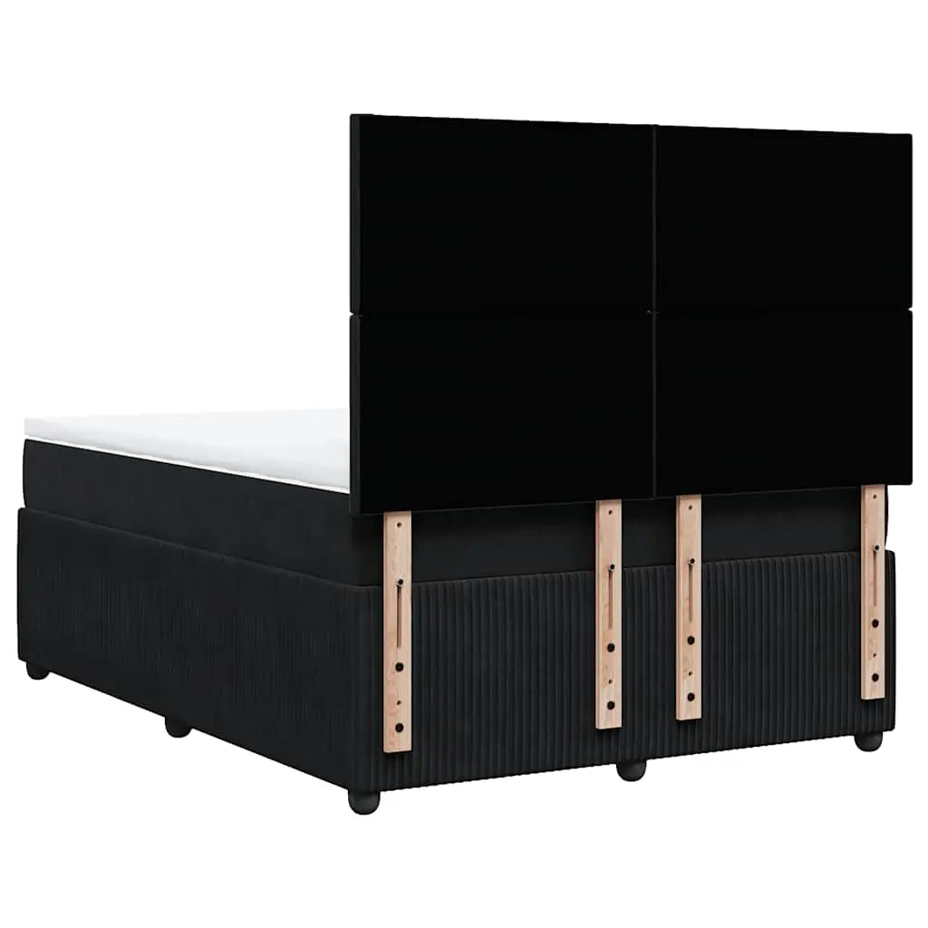 Sommier à lattes de lit avec matelas Noir 140x190 cm Velours - XIOS