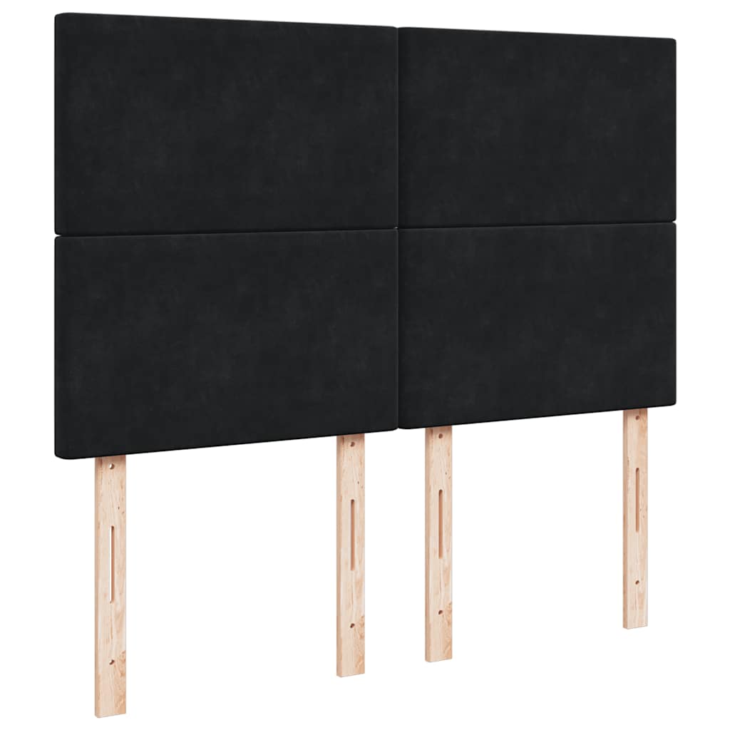 Sommier à lattes de lit avec matelas Noir 140x190 cm Velours - XIOS