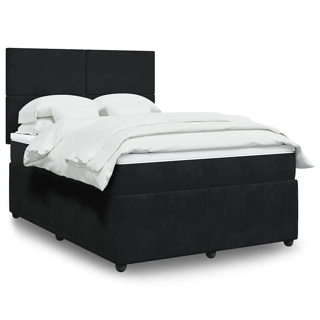 Sommier à lattes de lit avec matelas Noir 140x190 cm Velours - XIOS