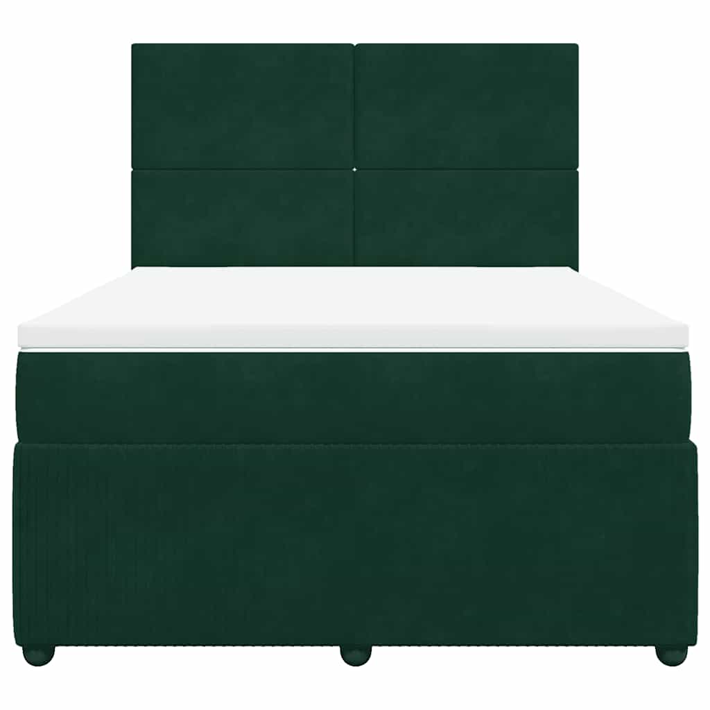 Sommier à lattes de lit et matelas Vert foncé 140x190cm Velours - XIOS